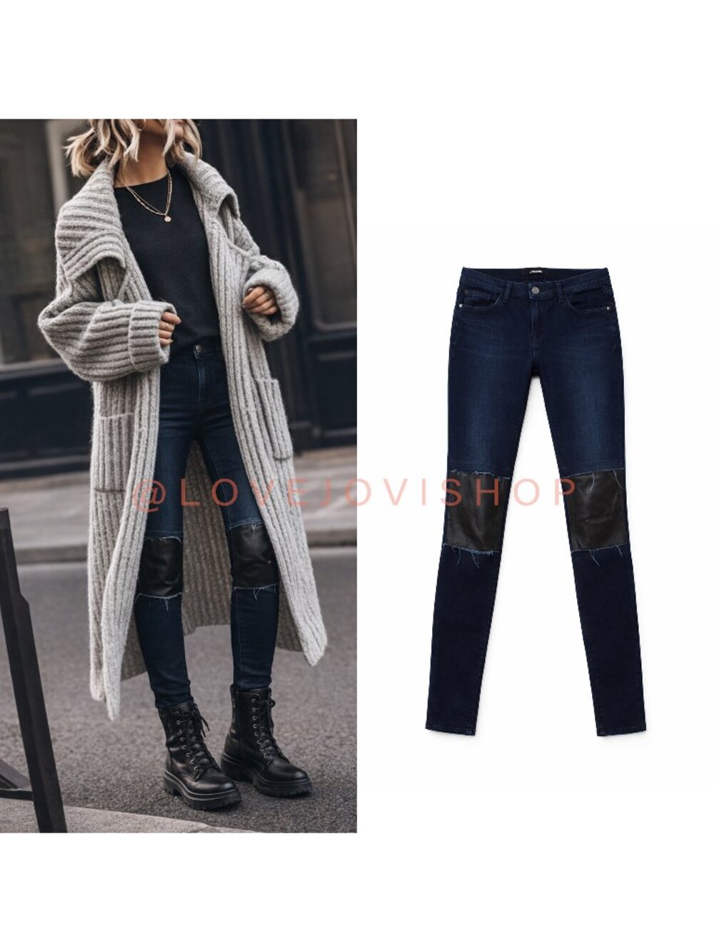 Jeans | J Brand Genuine Lamb Leather Panel Dark Wash Skinny | Mid Rise | 28